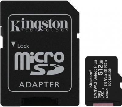 KINGSTON 512GB microSDXC Canvas Select Plus s adaptérom