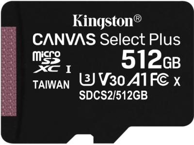 KINGSTON 512GB microSDXC Canvas Select Plus bez adaptéru